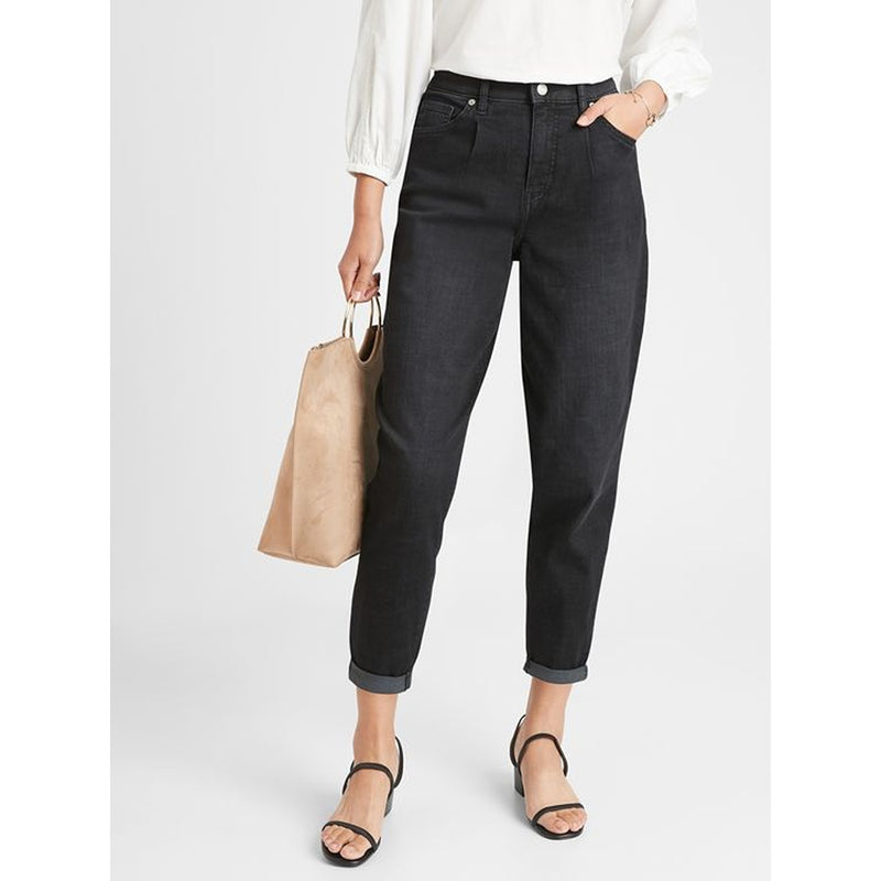 BR Black High Rise Slouchy Jeans | Montivo Pakistan