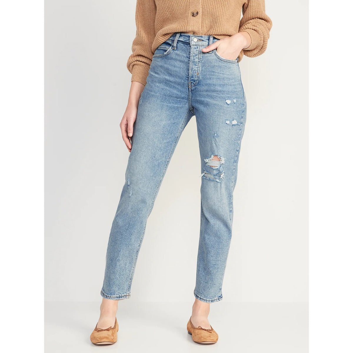 On Extra High Rise Ripped Jeans | Montivo Pakistan