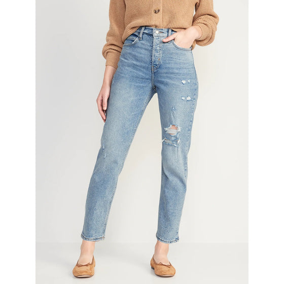 On Extra High Rise Ripped Jeans | Montivo Pakistan