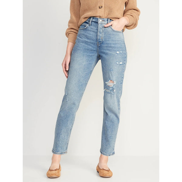 On Extra High Rise Ripped Jeans | Montivo Pakistan