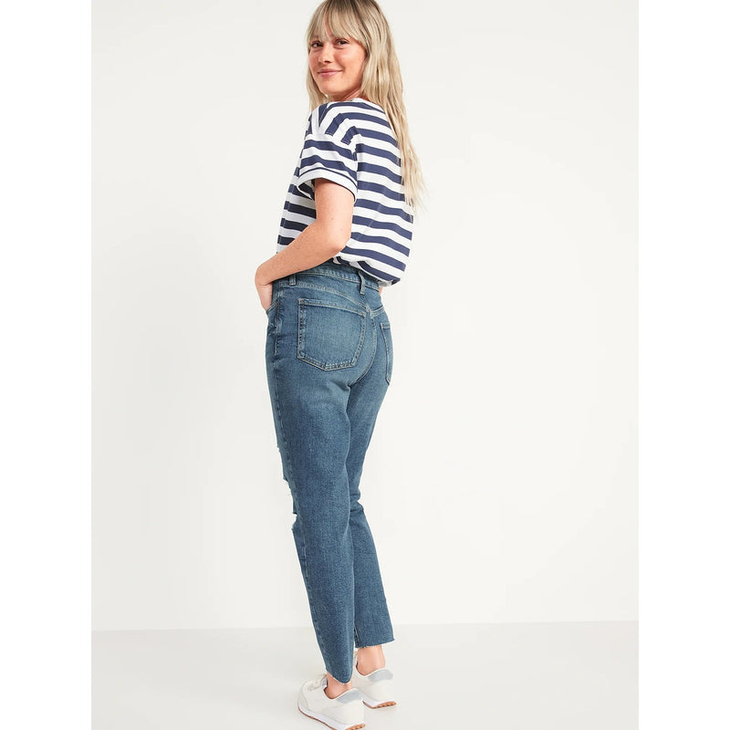 ON High Rise Mom Ripped Jeans | Montivo Pakistan