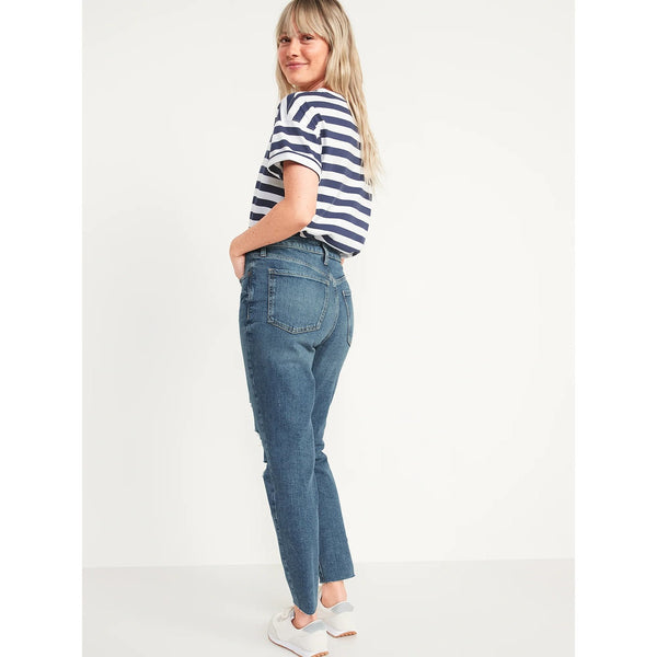 ON High Rise Mom Ripped Jeans | Montivo Pakistan