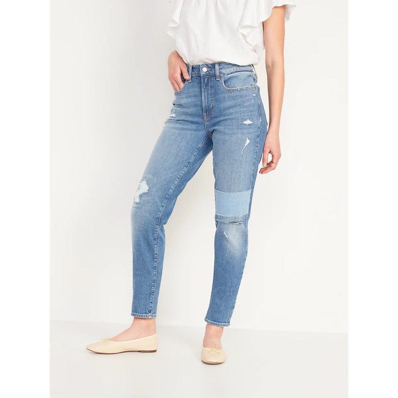 ON Curvy High-Waisted Patchwork Jeans | Montivo Pakistan