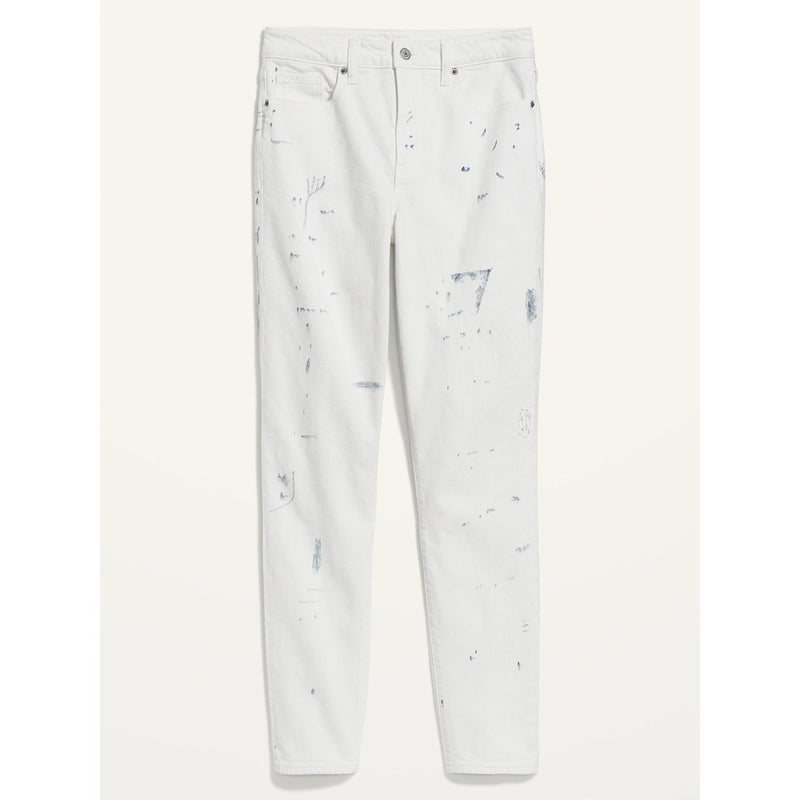 ON High Rise Splatter White Mom Jeans | Montivo Pakistan