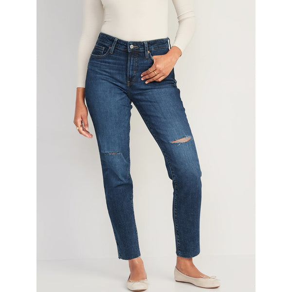 ON High Rise Ripped Mom Jeans | Montivo Pakistan