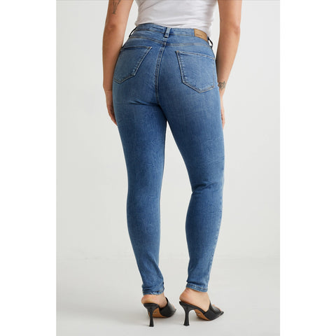 CA Curvy Blue Skinny Jeans | Montivo Pakistan