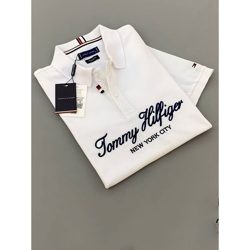 TH White Text Polo Shirt | Montivo Pakistan