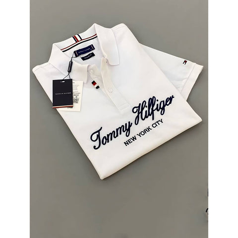 TH White Text Polo Shirt | Montivo Pakistan