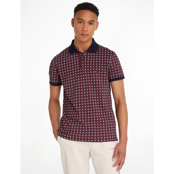 TH Geo Print Red Polo | Montivo Pakistan