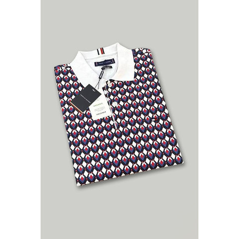 TH Geo Print Blue Polo | Montivo Pakistan