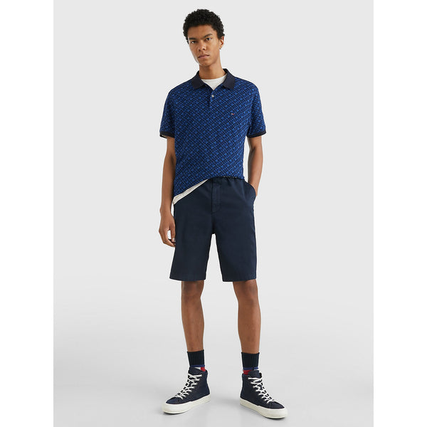 TH Blue Monogram Print Regular Polo | Montivo Pakistan