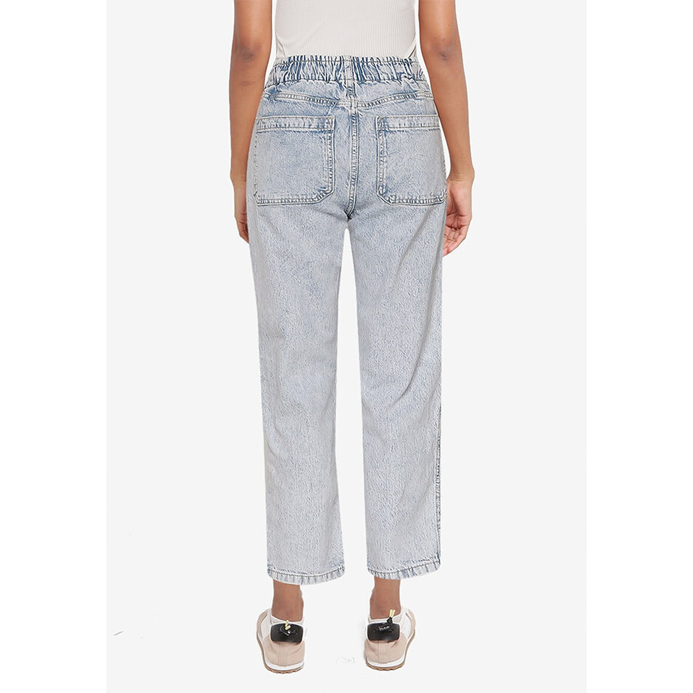 GP High Rise Paper Bag Light Wash Jeans | Montivo Pakistan