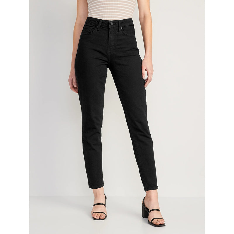 ON Black Super High Rise Mom Jeans | Montivo Pakistan