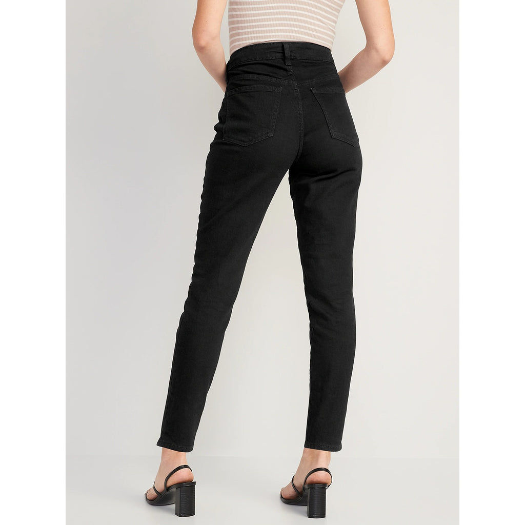 Super high waisted black mom clearance jeans