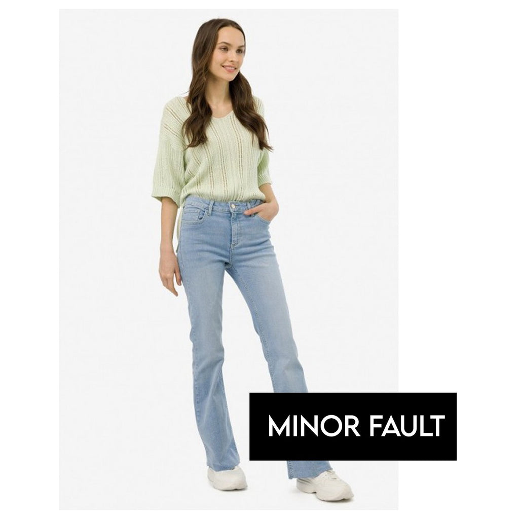 (Minor Fault) Long Flared Light Blue Jeans | Montivo Pakistan