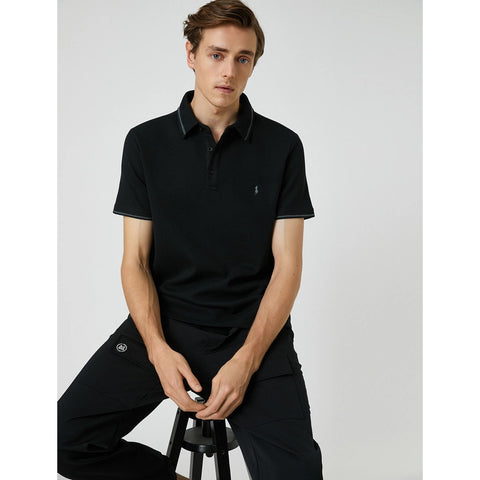 Black Pique Collar Tipping Polo | Montivo Pakistan