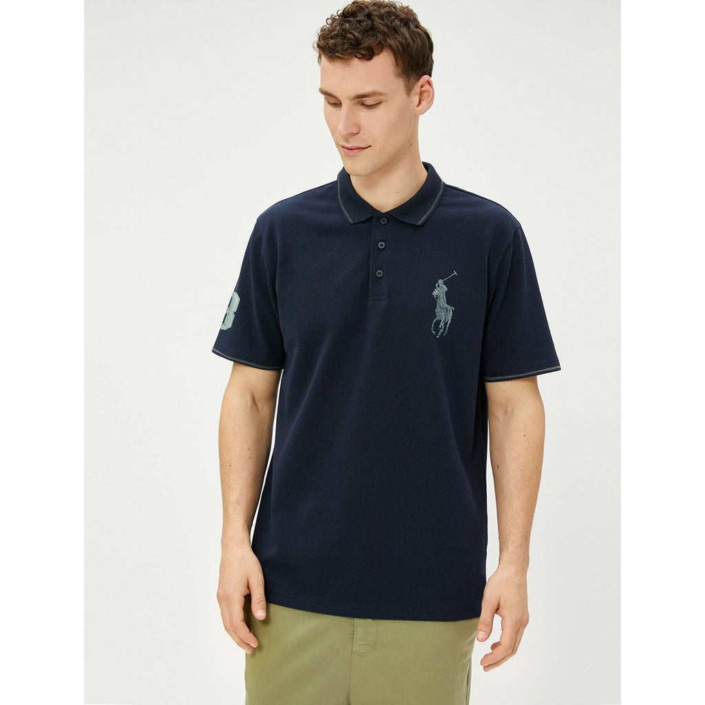 Navy Blue Pique Collar Tipping Polo | Montivo Pakistan