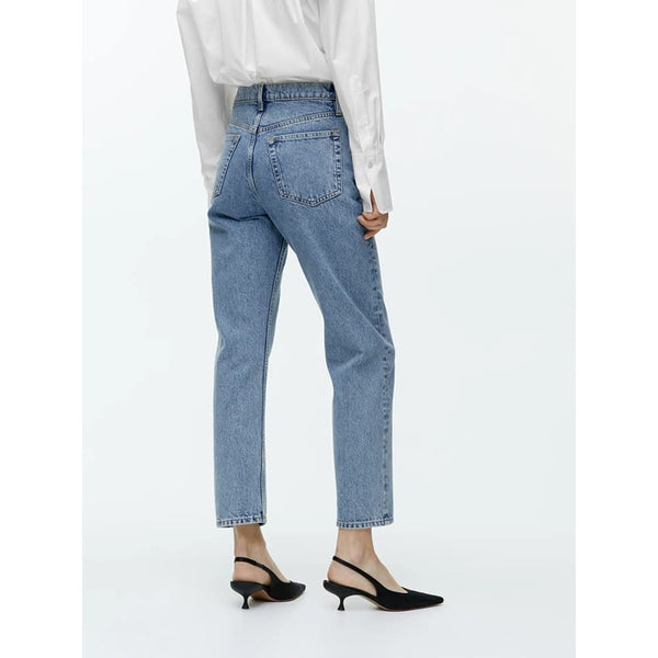 Curved Cropped Non-Stretch Jeans | Montivo Pakistan