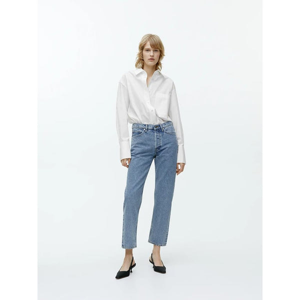 Curved Cropped Non-Stretch Jeans | Montivo Pakistan