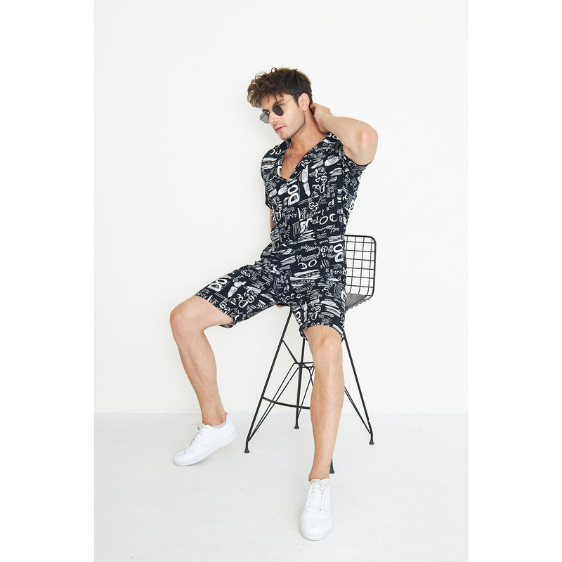 Black Linen Printed Co-Ords | Montivo Pakistan