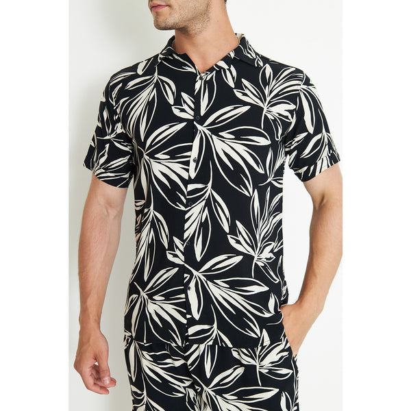Black Linen Floral Printed Co-Ords | Montivo Pakistan