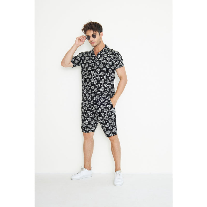 Black Linen Forrest Printed Co-Ords | Montivo Pakistan