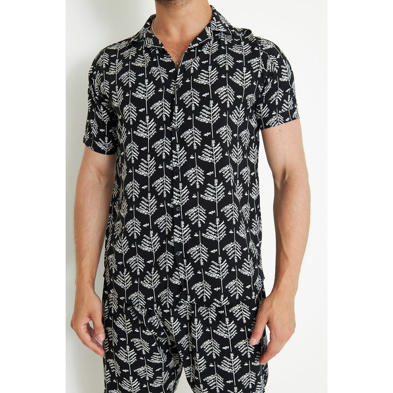 Black Linen Forrest Printed Co-Ords | Montivo Pakistan