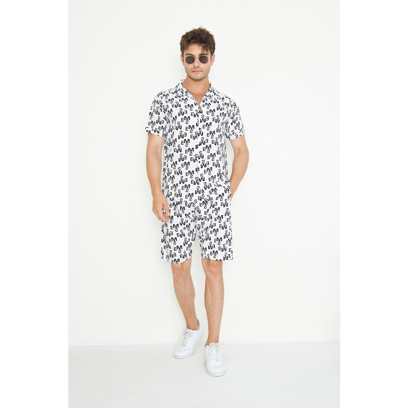 White Linen Alphabet Printed Co-Ords | Montivo Pakistan