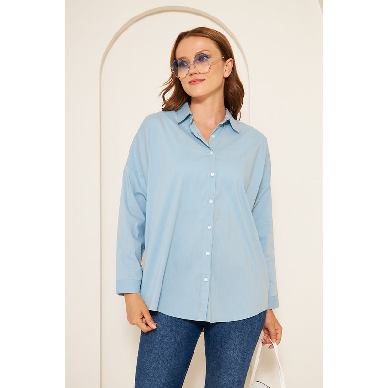 Light Blue Oversized Shirt | Montivo Pakistan