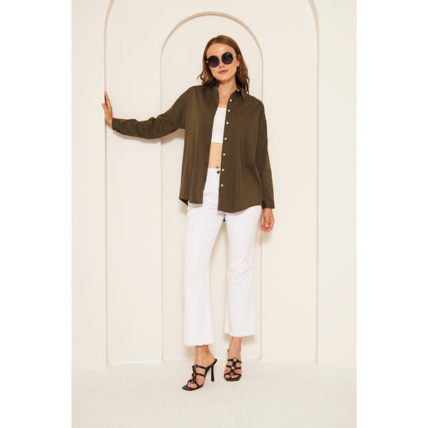 Olive Green Oversized Shirt | Montivo Pakistan