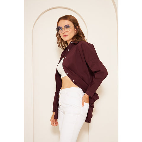 Burgundy Oversized Shirt | Montivo Pakistan