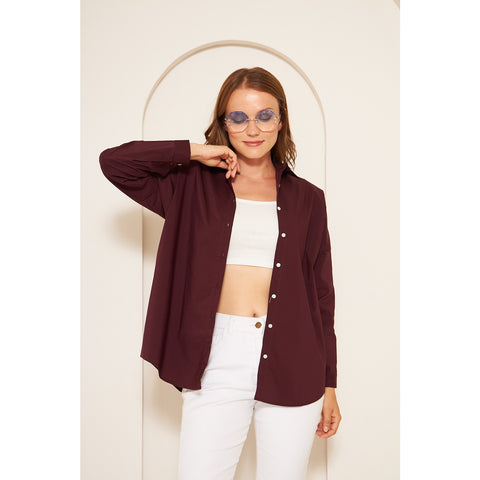 Burgundy Oversized Shirt | Montivo Pakistan