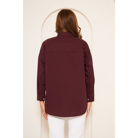 Burgundy Oversized Shirt | Montivo Pakistan