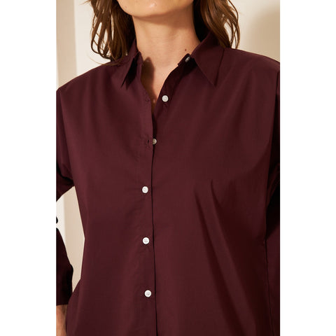 Burgundy Oversized Shirt | Montivo Pakistan