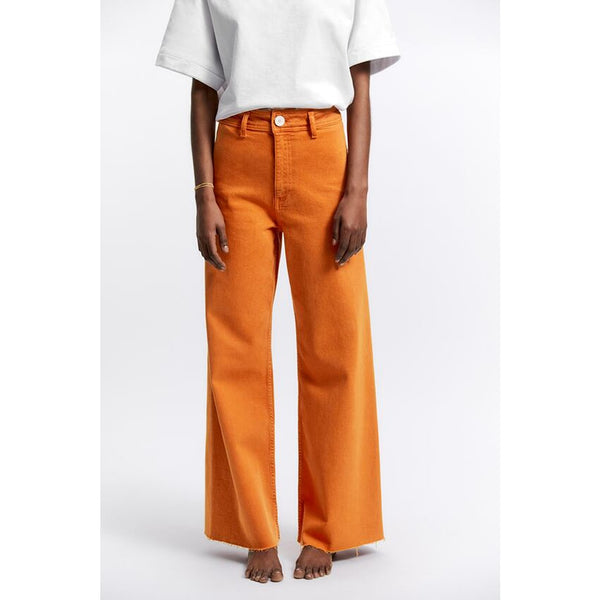 PM Orange Marine Straight Wide Jeans | Montivo Pakistan