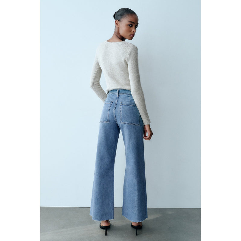 PM Blue Marine Straight Wide Jeans | Montivo Pakistan