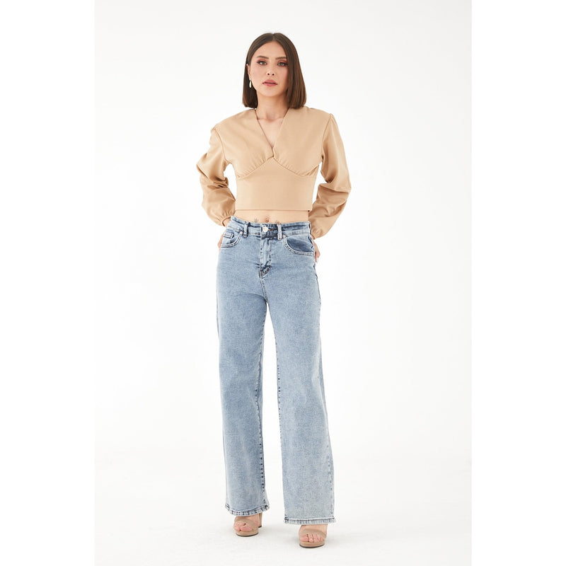 Beige V Neck Top | Montivo Pakistan
