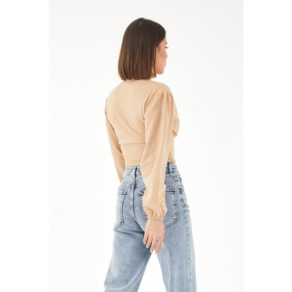Beige V Neck Top | Montivo Pakistan