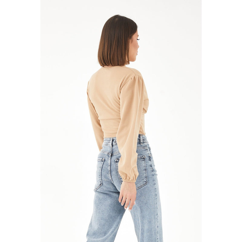 Beige V Neck Top | Montivo Pakistan