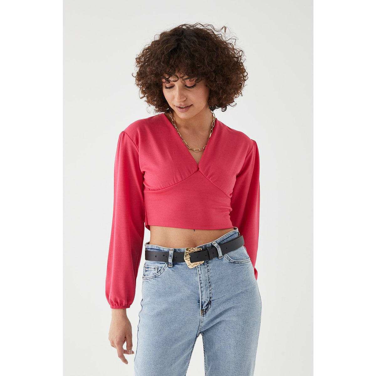 Pink V Neck Top | Montivo Pakistan
