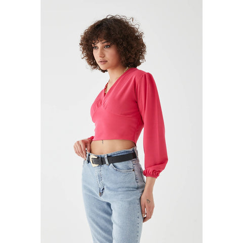 Pink V Neck Top | Montivo Pakistan