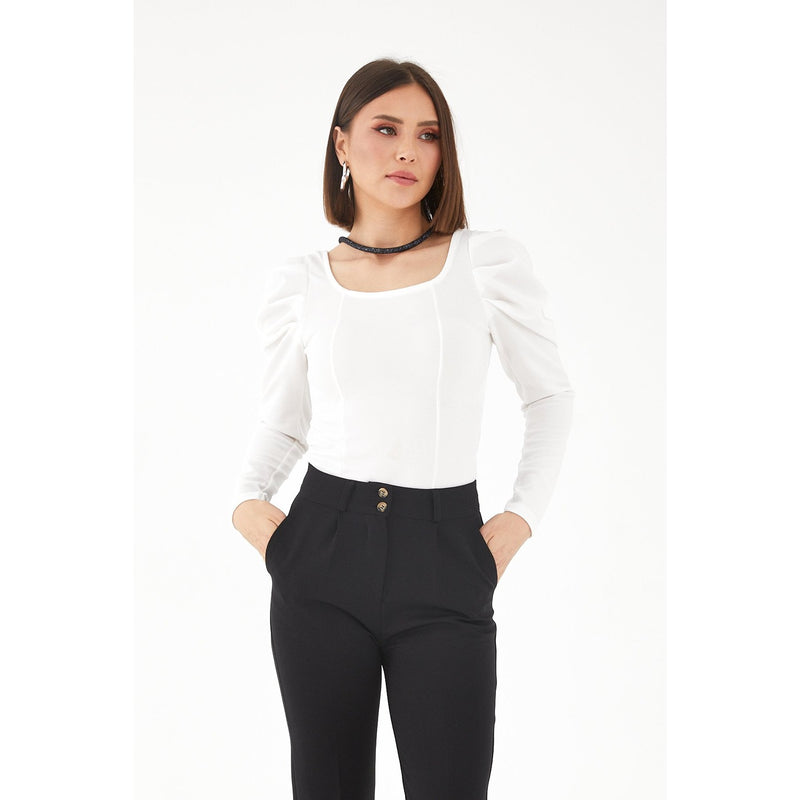 White Square Collar Top | Montivo Pakistan