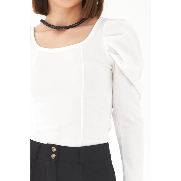 White Square Collar Top | Montivo Pakistan