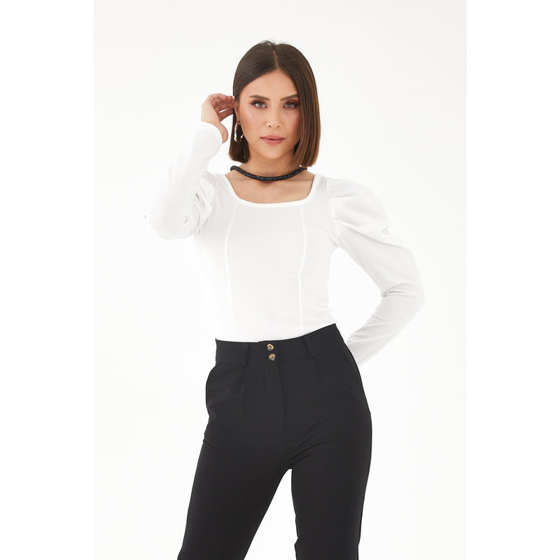 White Square Collar Top | Montivo Pakistan
