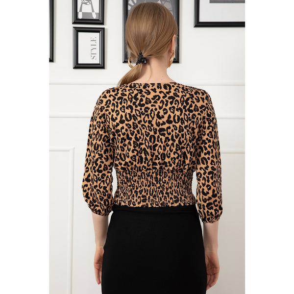 Cheetah Print Double Breasted Top | Montivo Pakistan