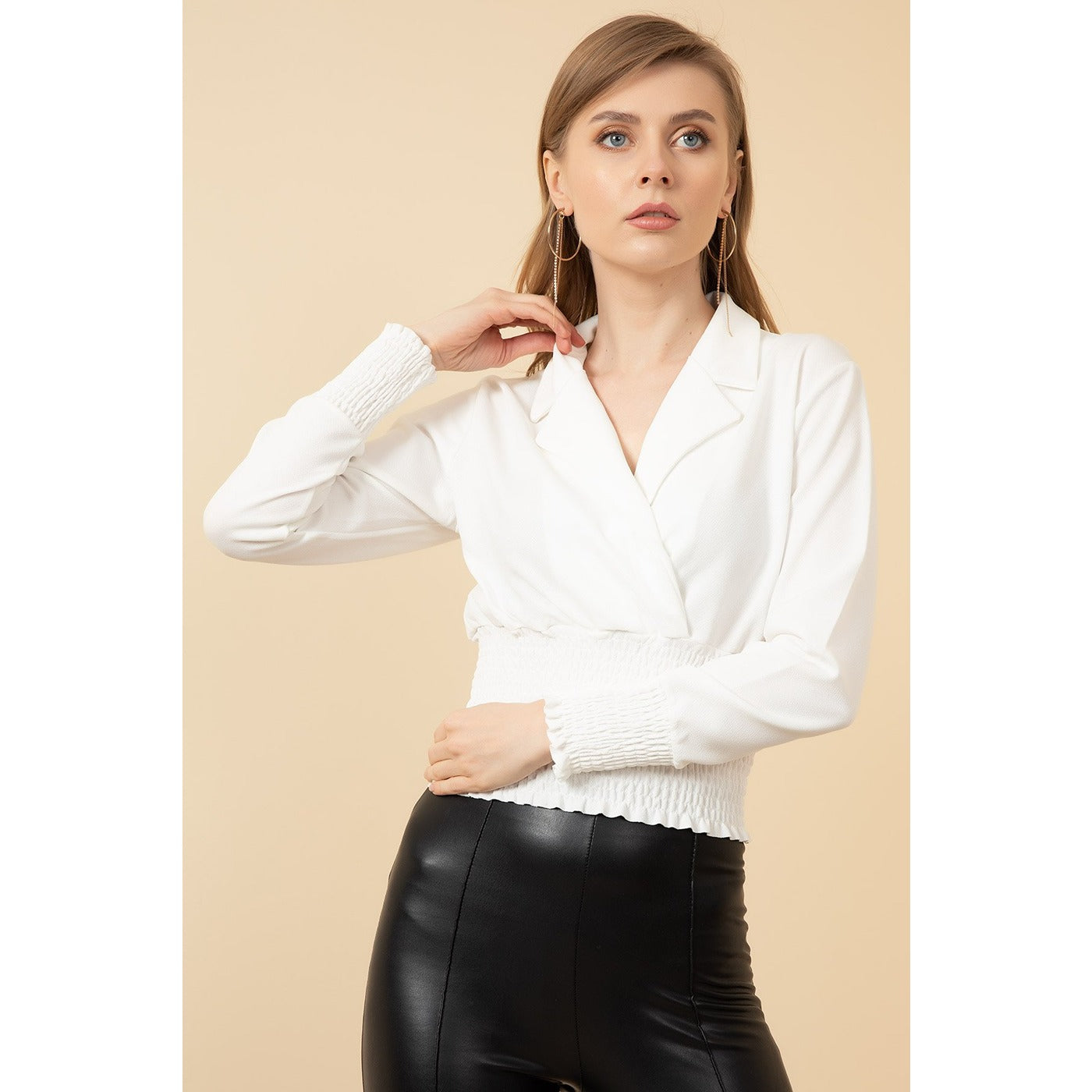 White Cuban Collar Top | Montivo Pakistan