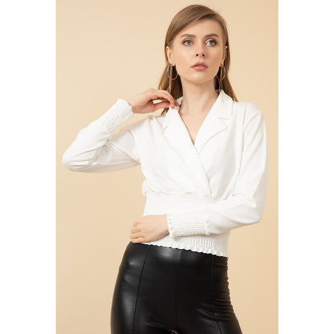 White Cuban Collar Top | Montivo Pakistan