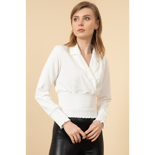 White Cuban Collar Top | Montivo Pakistan