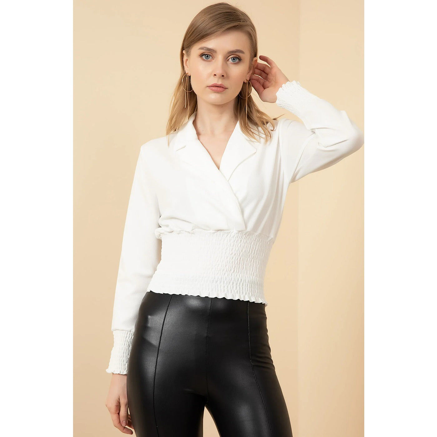 White Cuban Collar Top | Montivo Pakistan
