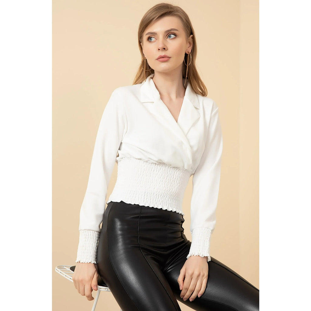 White Cuban Collar Top | Montivo Pakistan